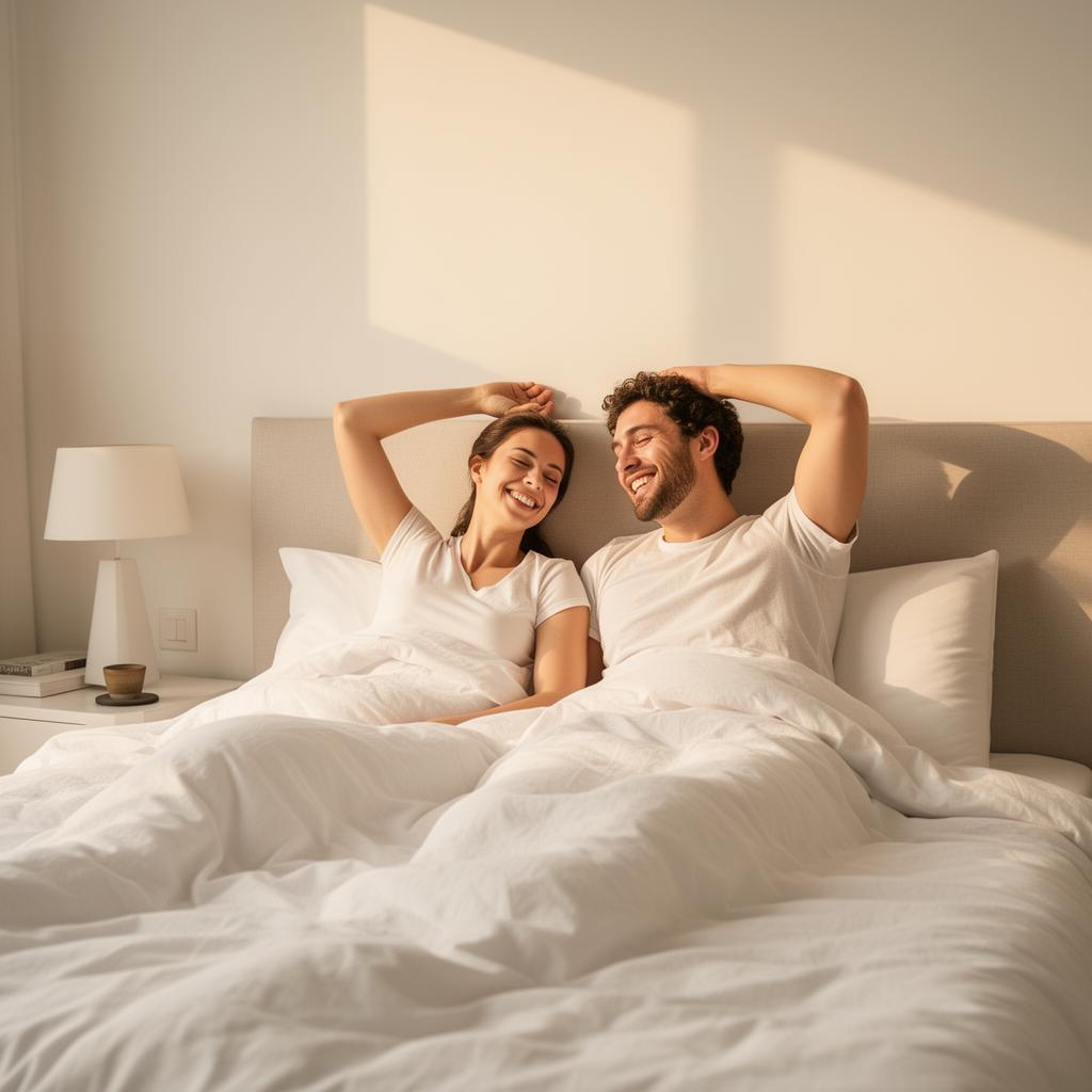 Couple reposé au réveil grâce à RespirationZen